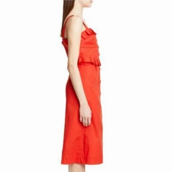 Sea New York Royal Blue Ruffle Corset Bustier Milkmaid Zip Front Midi Dress S - Picture 6 of 15